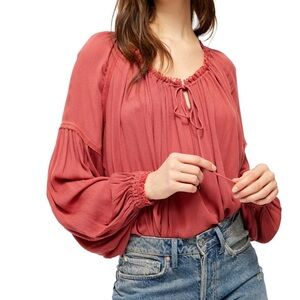 Free People Banda Blouse rust color peasant blouse size XS